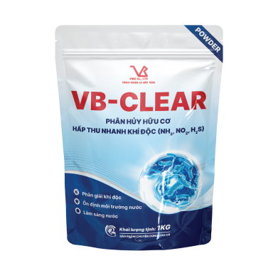 VB-CLEAR powder (Phân hủy nhanh xác động thực vật và thức ăn dư thừa thúc đẩy quá trình phân hủy chất thải giảm khí độc làm sạch ao)