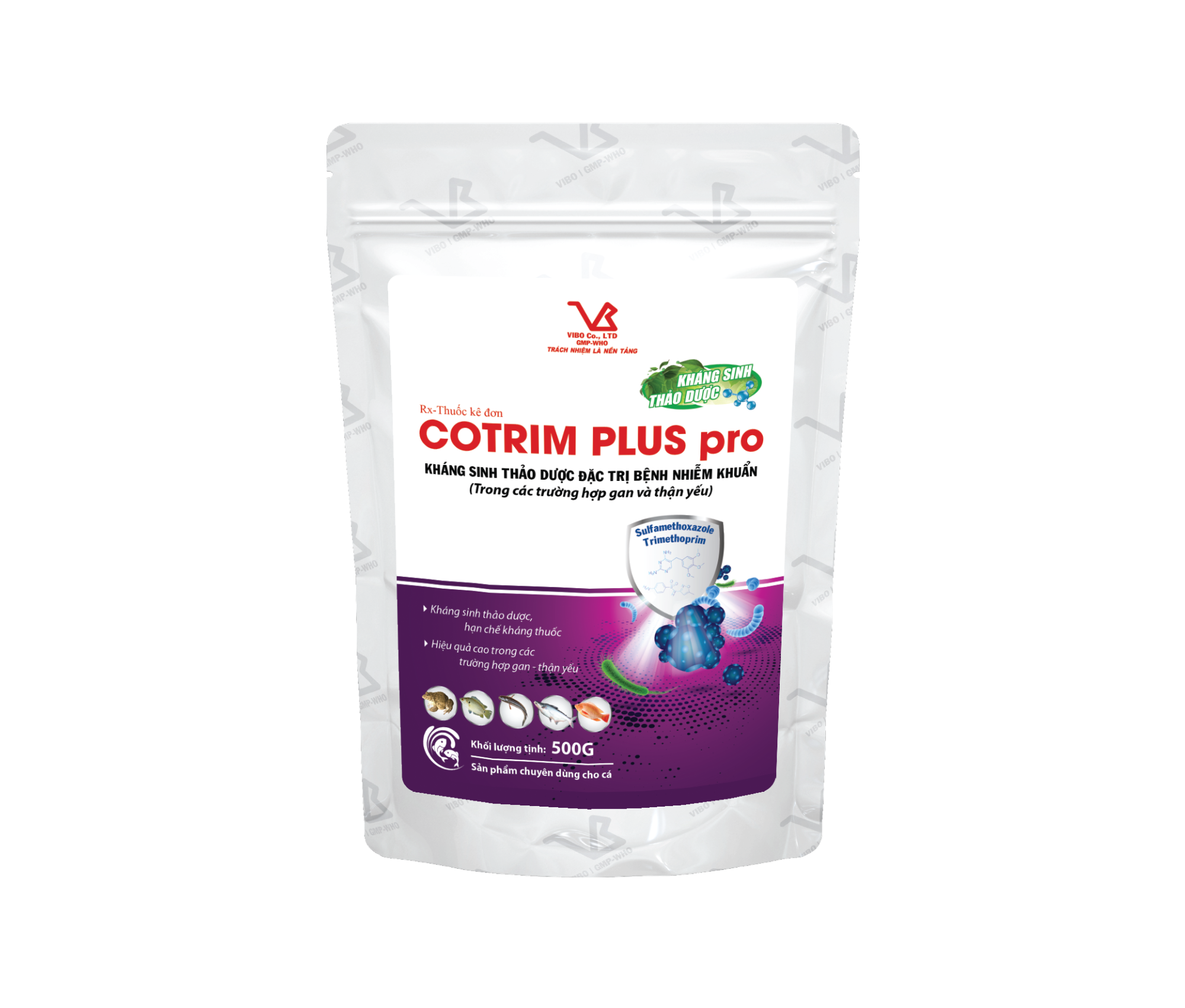 COTRIM PLUS PRO (Đặc trị gan thận mủ và xuất huyết cho cá)