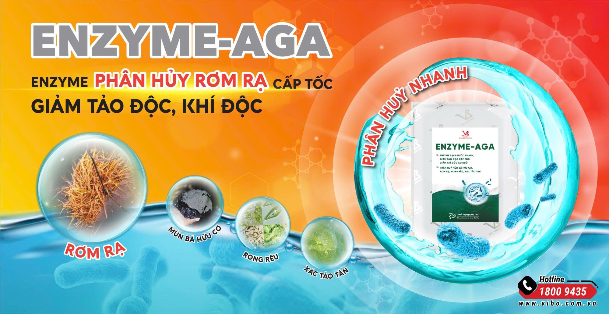 ENZYME-AGA xử lý gốc rơm rạ, mùn bã hữu cơ